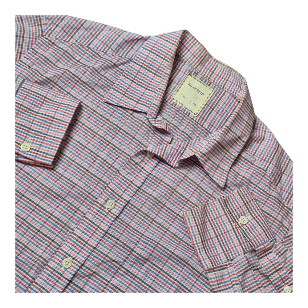 Billy Reid Men's M Plaid Button Up Shirt Made Italy Cotton Luxury Preppy